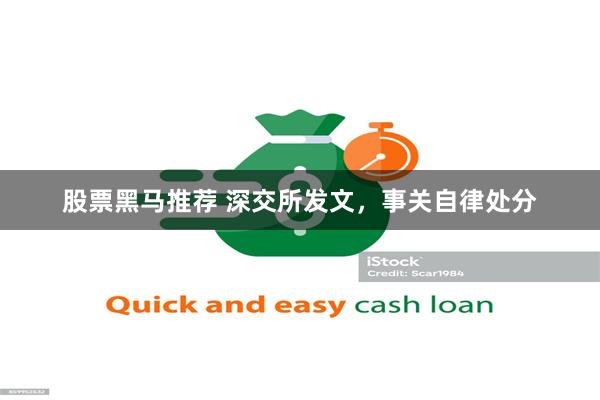 股票黑马推荐 深交所发文，事关自律处分