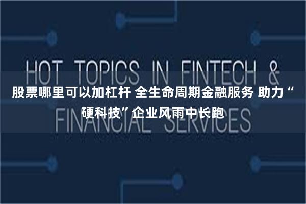 股票哪里可以加杠杆 全生命周期金融服务 助力“硬科技”企业风雨中长跑