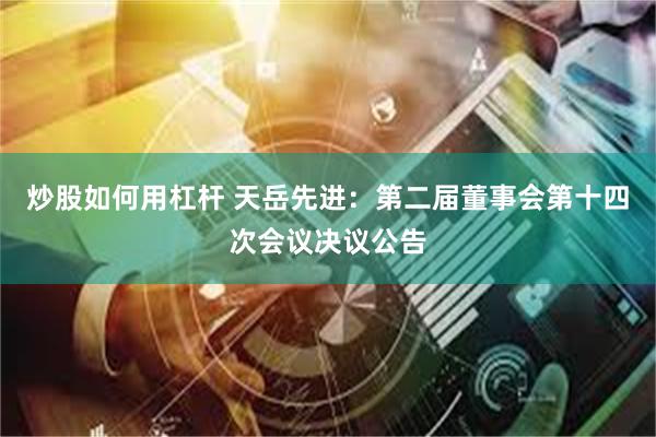 炒股如何用杠杆 天岳先进：第二届董事会第十四次会议决议公告